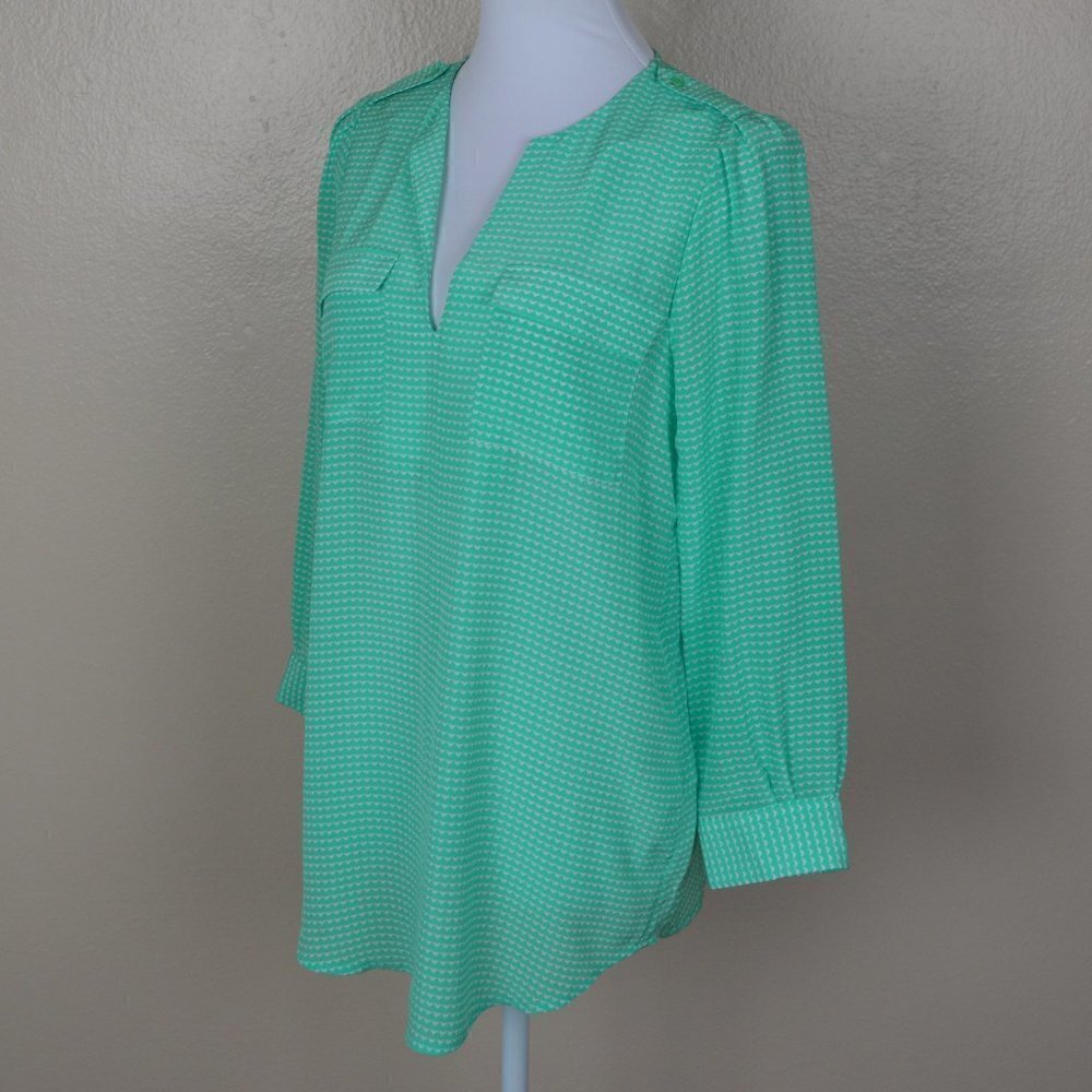 Joie Marlo Heart Print Blouse Silk - Picture 3 of 8